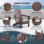 Chaise Adirondack pliante de patio d'extérieur tout temps résistante à la décoloration Polytrends Laguna