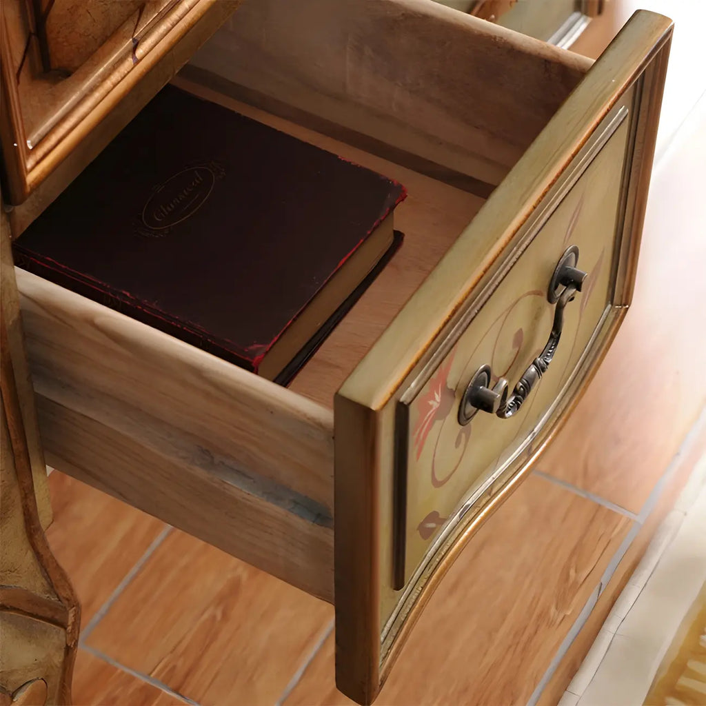 Console de rangement en bois "café français" avec tiroirs