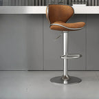 Tabouret de bar réglable pivotant en cuir rembourré