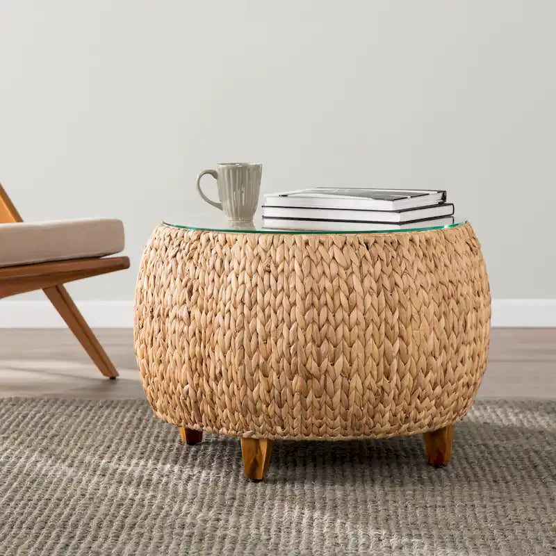 Table basse ronde Terraza en jacinthe d'eau SEI Furniture