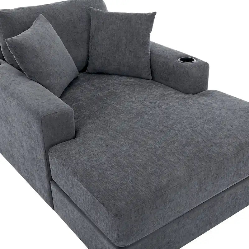 Trois tailles de chaise longue surdimensionnée avec oreillers