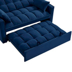 Canapé convertible 4 en 1 avec accoudoirs et poches de rangement, canapé-lit escamotable capitonné multifonction avec dossier réglable
