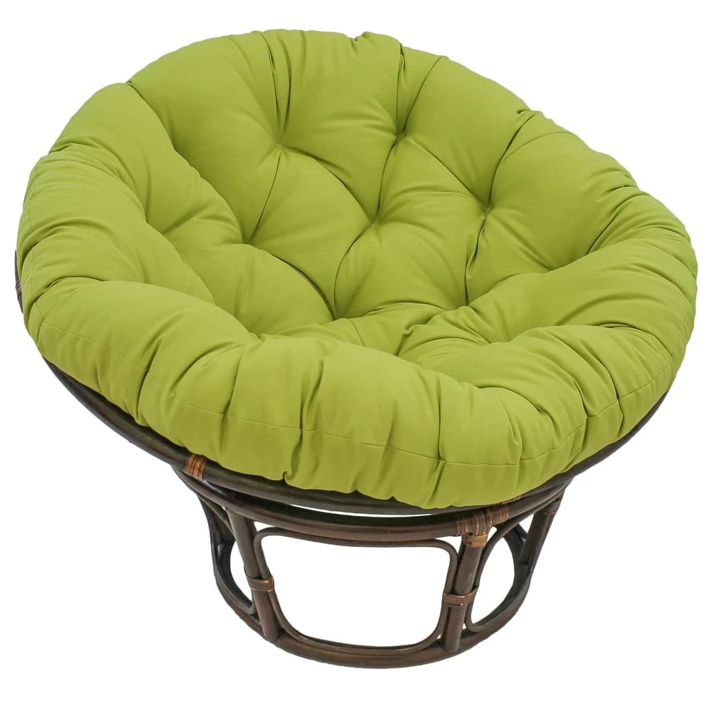 Fauteuil Papasan en rotin Bali de 42 pouces avec coussin en sergé