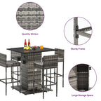 Ensemble de bar en osier d'extérieur Moasis 5 pièces - 5 PCS