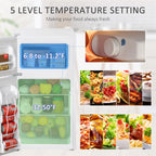 HOMCOM Mini Réfrigérateur Double Porte avec Congélateur, Réfrigérateur Compact de 90L avec Étagère Réglable, Thermostat Réglable