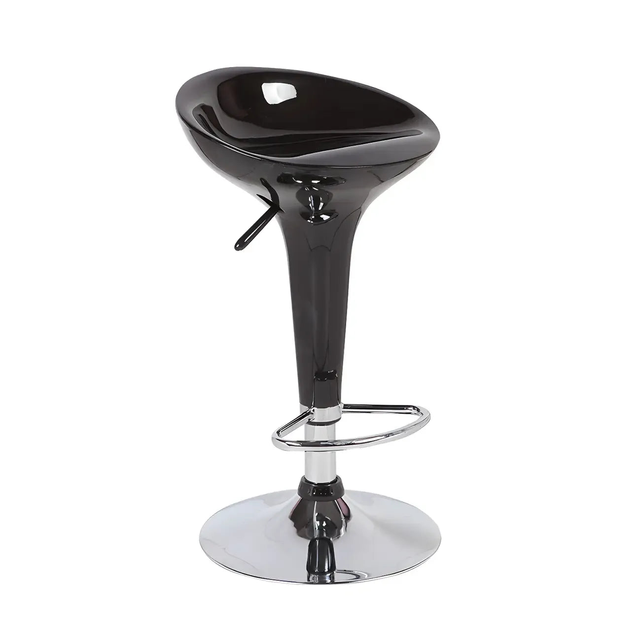 Tabouret de bar pivotant en plastique chromé, réglable en hauteur