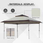 Outsunny Tonnelle Pop Up 3,6 x 3,6 m, Tente Pliante Instantanée avec Murs Latéraux en Maille Filet, Hauteur Réglable sur 3 Niveaux