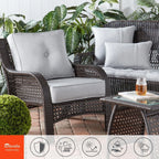 Ensemble de 2 coussins d'extérieur Sunbrella haut de gamme à assise profonde