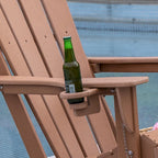 Chaise Adirondack pliable d'extérieur avec porte-gobelet