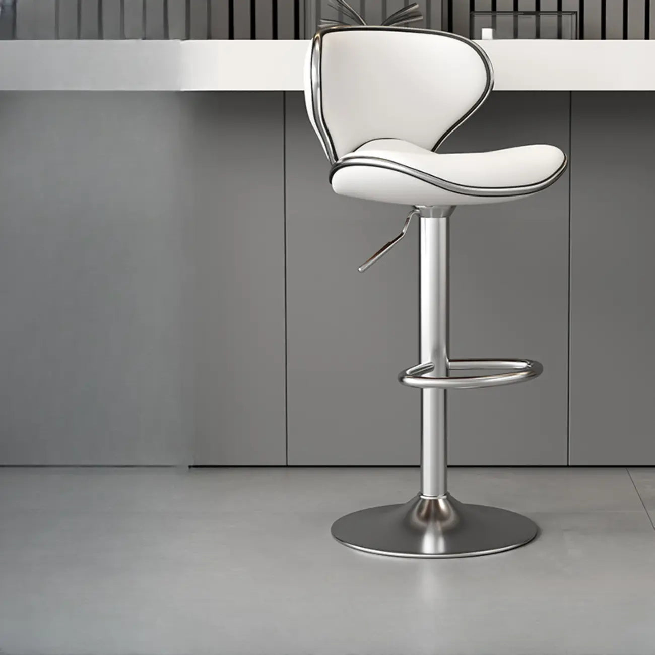 Tabouret de bar réglable pivotant en cuir rembourré