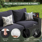 Ensembles de meubles de patio extérieurs avec coussin épais de 10 cm