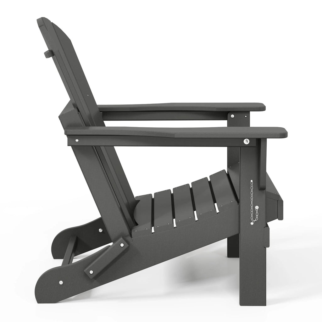 Chaise Adirondack pliante de patio d'extérieur tout temps résistante à la décoloration Polytrends Laguna