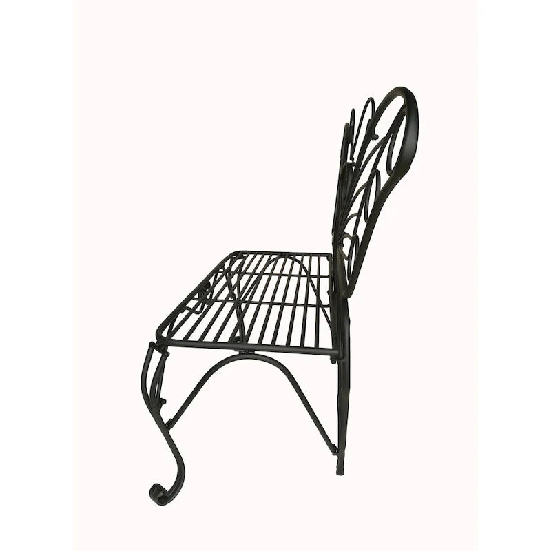 Banc papillon ancien en métal noir