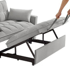 Canapé convertible 4 en 1 avec accoudoirs et poches de rangement, canapé-lit escamotable capitonné multifonction avec dossier réglable