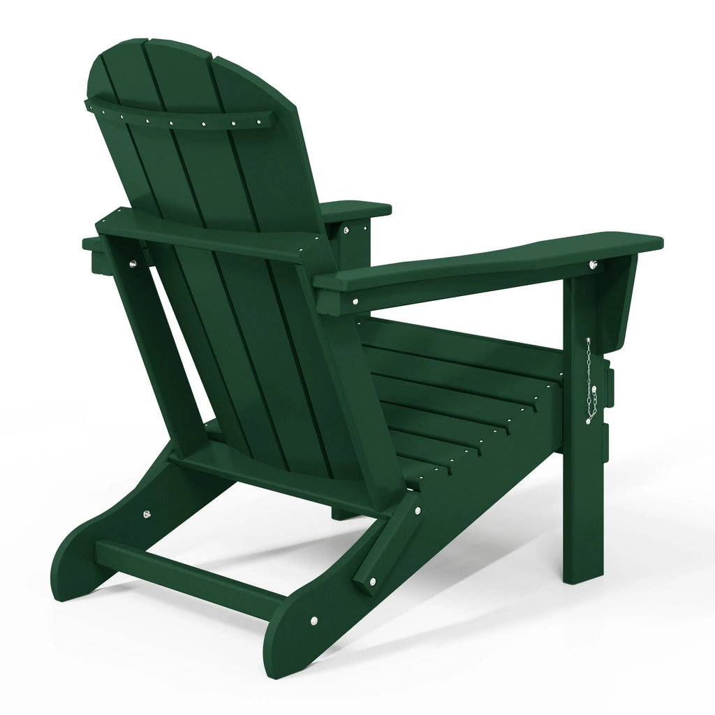 Chaise Adirondack pliante de patio d'extérieur tout temps résistante à la décoloration Polytrends Laguna