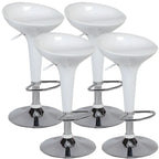 Tabouret de bar pivotant en plastique chromé, réglable en hauteur