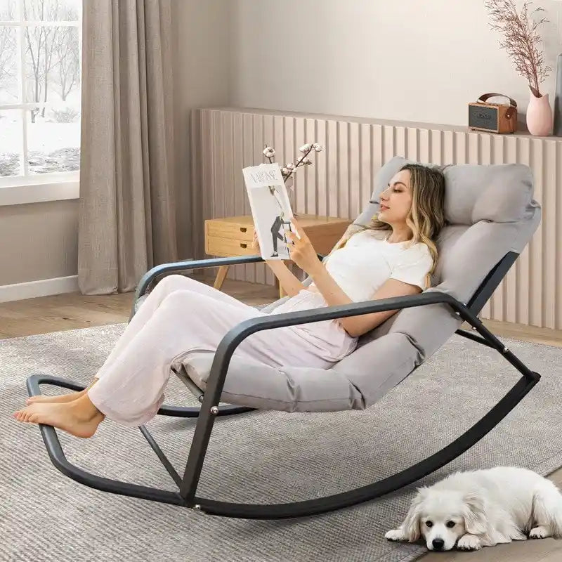 Fauteuil berçant surdimensionné, transat d'extérieur très large de 204 kg avec coussins résistants à l'eau