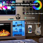 Meuble TV cheminée Bossin 58" avec foyer électrique 18", centre de divertissement moderne pour téléviseurs 65", console TV