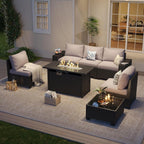 Ensembles de meubles de patio extérieurs avec coussin épais de 10 cm