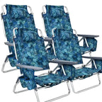 Lot de 4 chaises de plage pliantes de randonnée Costway, 5 positions d'extérieur - Voir détails