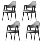 Chaise de salle à manger en cuir moderne avec dossier incurvé et ouvert
