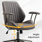 Chaise de Bureau Ergonomique en Tissu Suédé OVIOS avec Support Lombaire