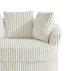 Lot de 2 fauteuils pivotants ronds surdimensionnés en velours côtelé moelleux de 43 po avec oreillers