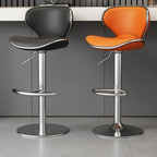 Tabouret de bar réglable pivotant en cuir rembourré