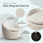 Fauteuil pivotant - Rotation à 360° - Tissu bouclé