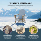 Chaise Adirondack pliante de patio d'extérieur tout temps résistante à la décoloration Polytrends Laguna