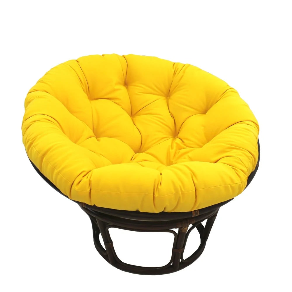 Fauteuil Papasan en rotin Bali de 42 pouces avec coussin en sergé