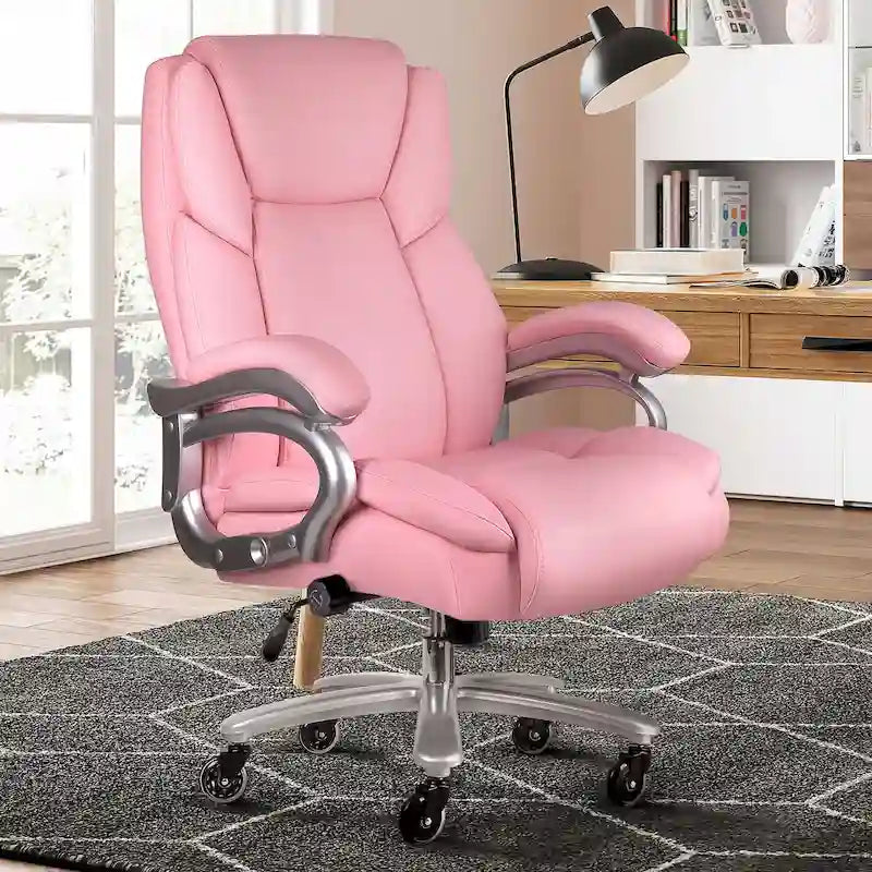 Chaise de bureau Bossin Big and Tall pour cadres, 227 kg, soutien lombaire réglable, chaise ergonomique avec dossier haut en cuir PU