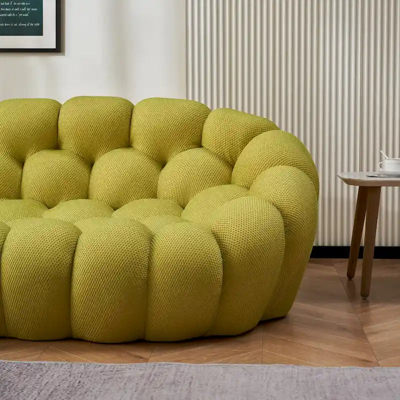 Canapé paresseux courbé 2 places Bubble de forme nid d'abeille en tissu textile 3D pour salon et appartement