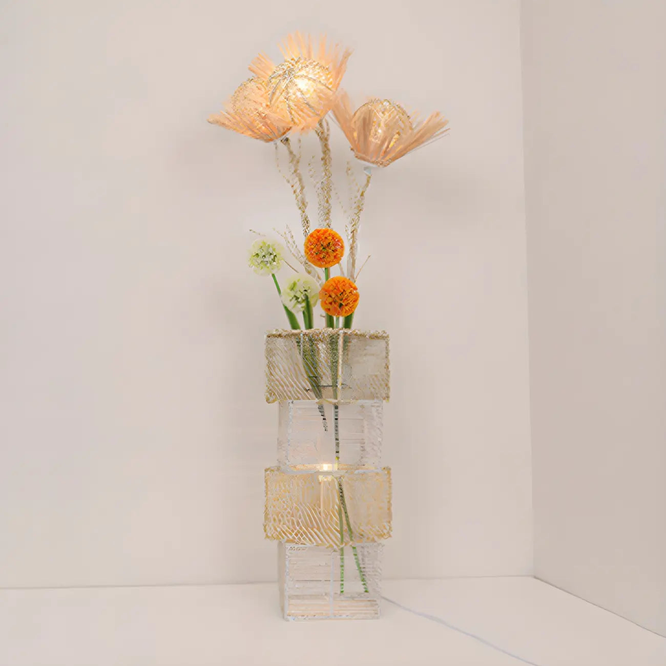 Lampadaire tressé LED à brancher pour salon