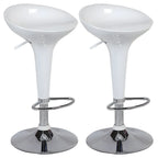 Tabouret de bar pivotant en plastique chromé, réglable en hauteur
