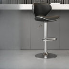 Tabouret de bar réglable pivotant en cuir rembourré
