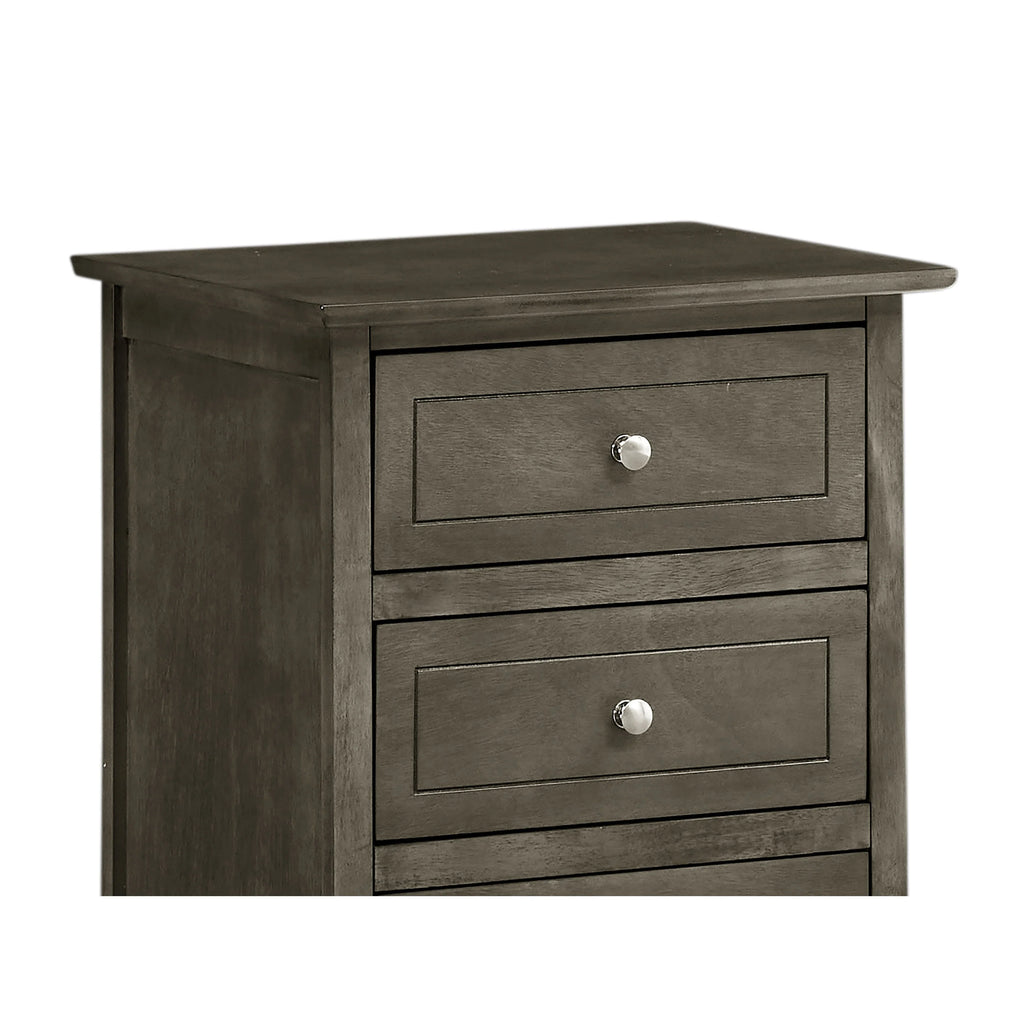 Table de chevet transitionnelle en bois à 3 tiroirs Daniel