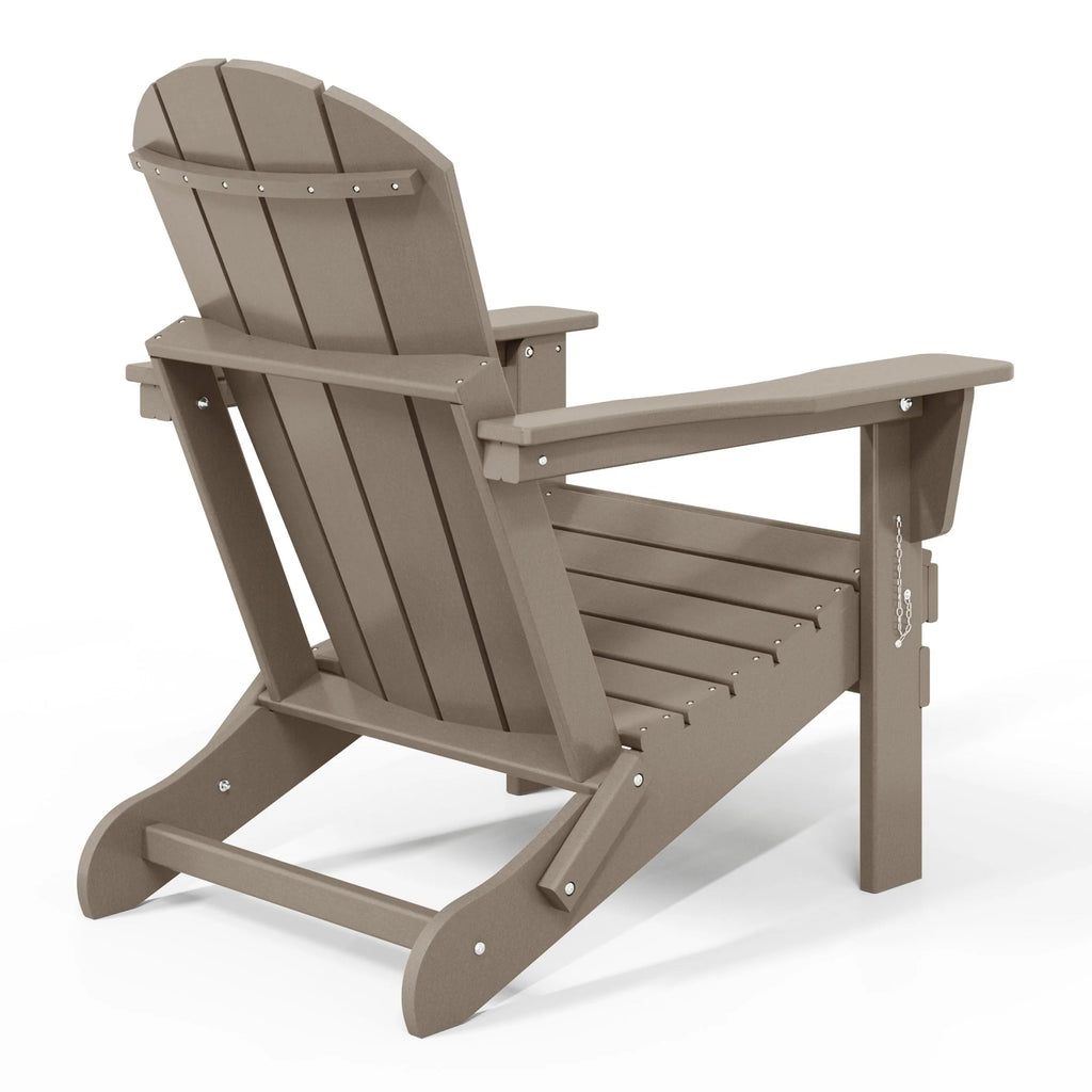 Chaise Adirondack pliante de patio d'extérieur tout temps résistante à la décoloration Polytrends Laguna