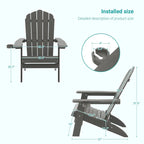 Lot de 2 chaises Adirondack pliantes Bonosuki pour patio et brasero