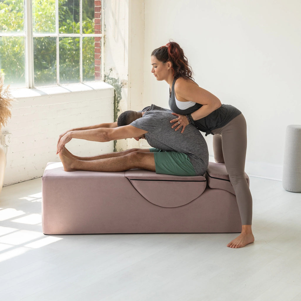 Avana Kami Chaise convertible / Yoga & Massage - Pouf 2 en 1 avec chaise longue de yoga pliable dissimulée, microvelours - N/A