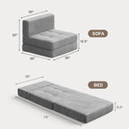 Chaise convertible 3-en-1, chaise pliable, lit-méridienne dépliable