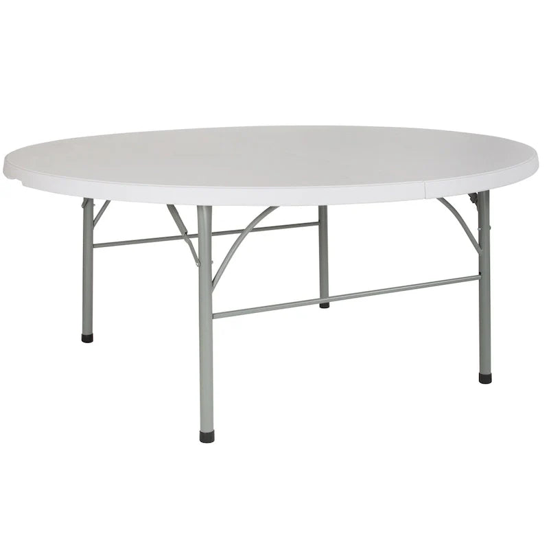 Table pliante ronde en plastique de 1,80 m avec poignée pour événements