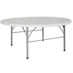Table pliante ronde en plastique de 1,80 m avec poignée pour événements