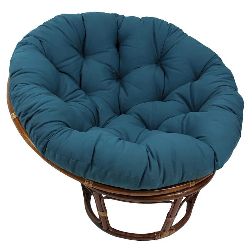 Fauteuil Papasan en rotin Bali de 42 pouces avec coussin en sergé