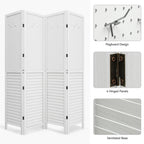 Séparateur de pièce Moasis 67 Blanc en bois à 4 panneaux
