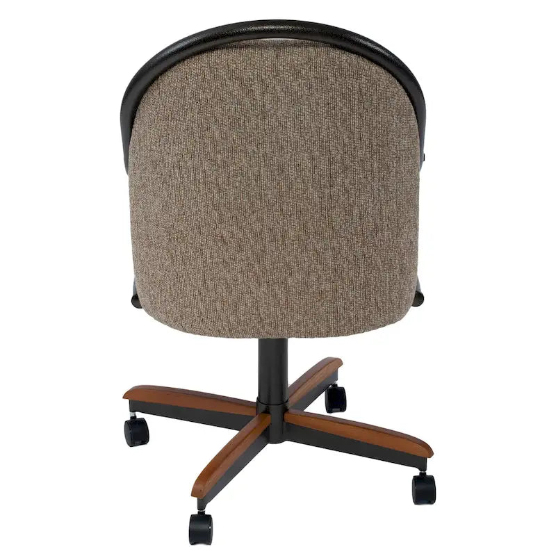Chaise à roulettes pivotante et inclinable avec coussin pour repas décontractés