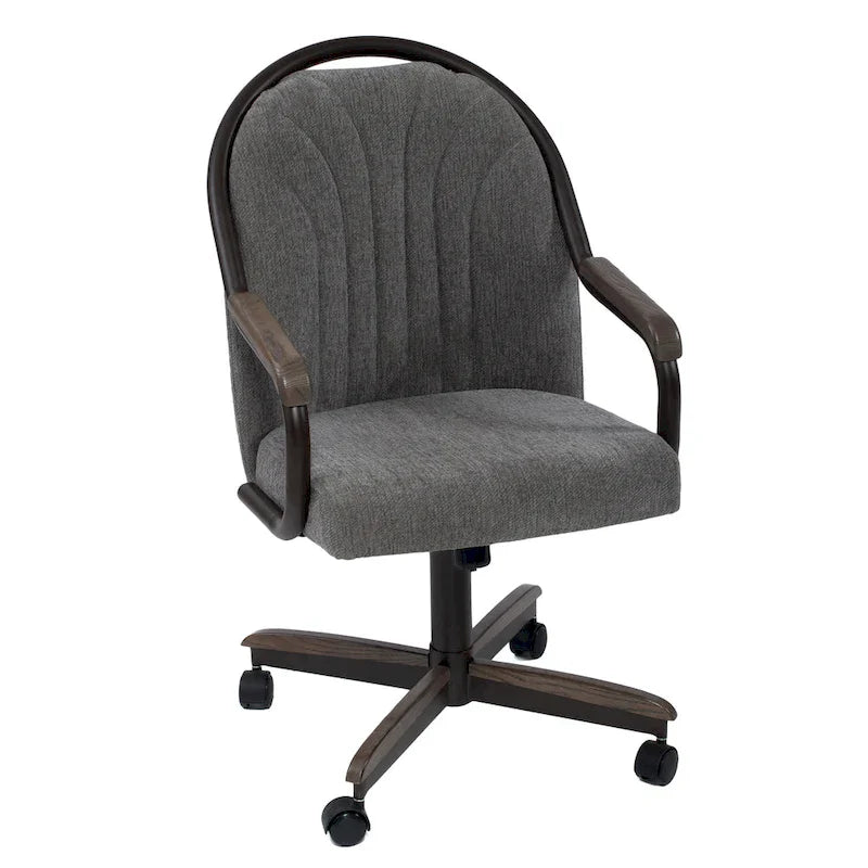 Chaise à roulettes pivotante et inclinable avec coussin pour repas décontractés