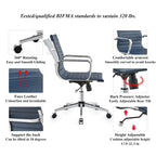 LUXMOD Chaise de Bureau à Domicile Côtelée Fauteuil de Bureau