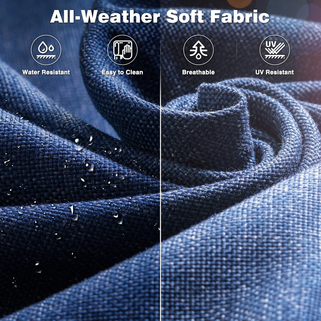 OVIOS Ensemble de conversation 5 pièces en osier à dossier haut