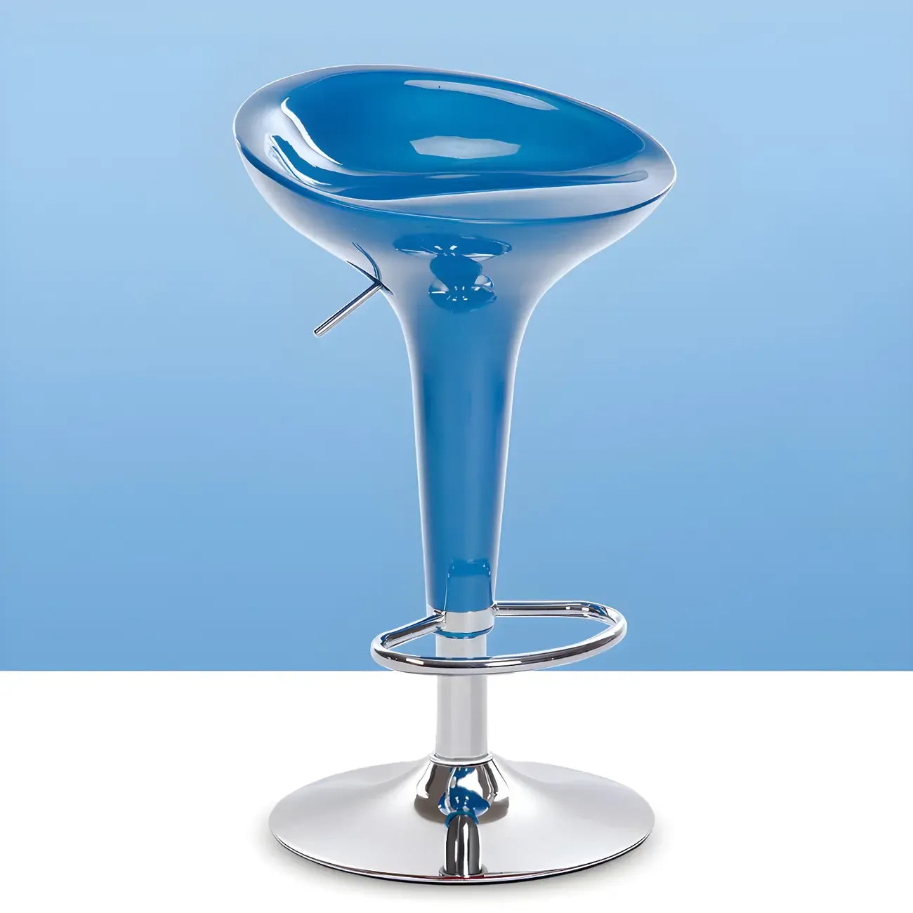 Tabouret de bar pivotant en plastique chromé, réglable en hauteur